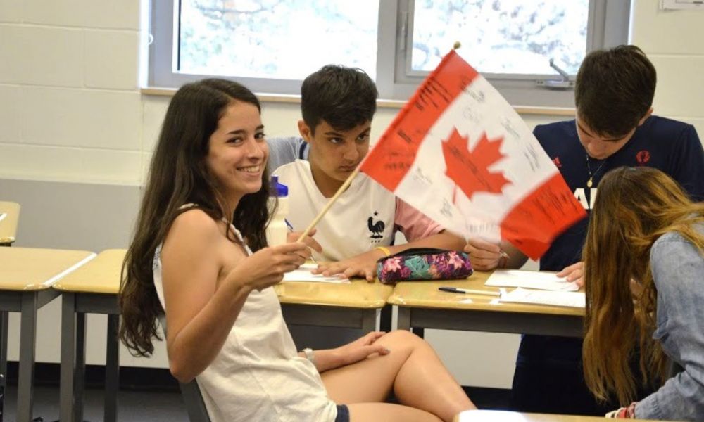 Summer Camp in Canada, Toronto - Girl with Canadian Flag